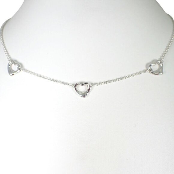Tiffany 925 Open Heart 3 pc Necklace